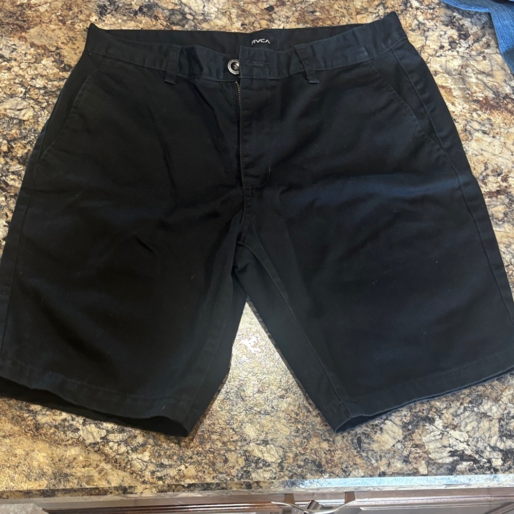 RVCA Black Flat Front Men's Shorts